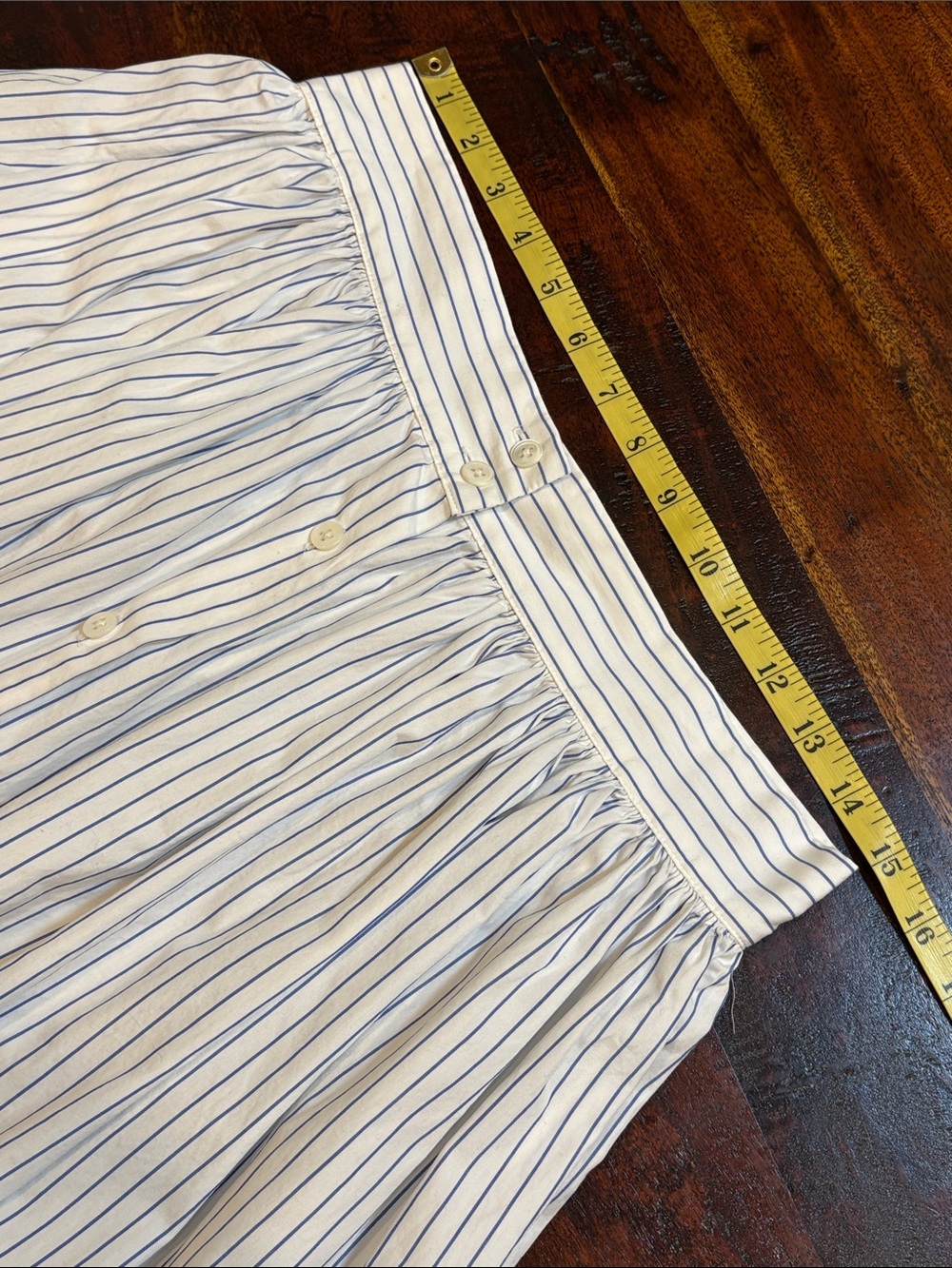Vintage Ralph Lauren Blue Label 80s Striped Cotton Flared Button Down Maxi Skirt - Picture 12 of 13